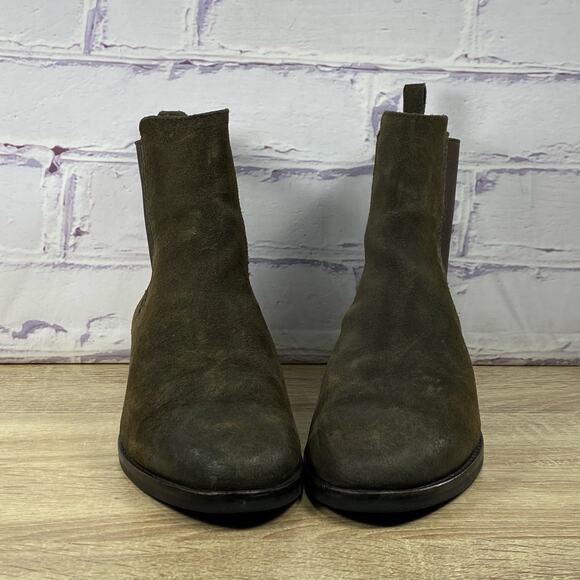 Thursday Boot Company Duchess Dark Olive Suede Chelsea Boots Women's Size 10 - Picture 2 of 8